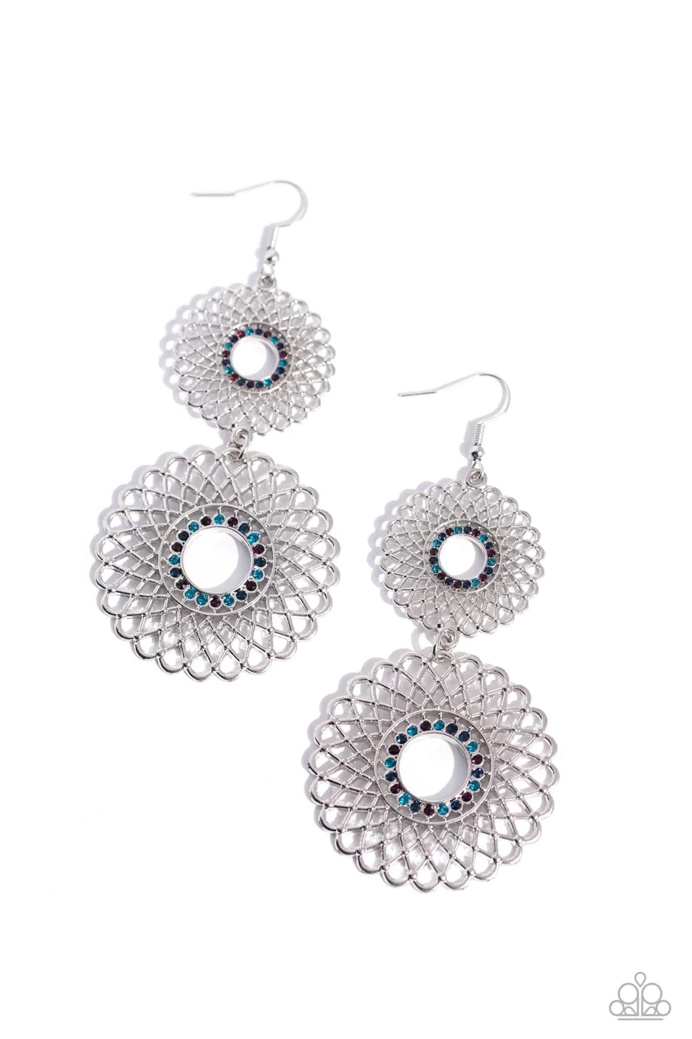 Regal Roulette Multi – Silver | Paparazzi Earrings