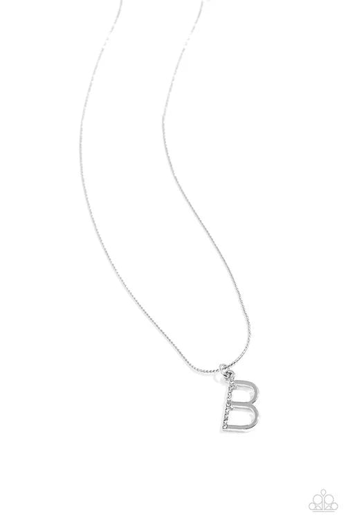 B - Letter of the Law – Silver | Paparazzi Necklace