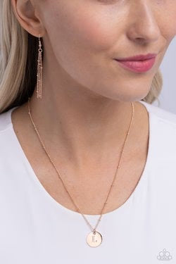 L - Initial Elegance – Rose Gold | Paparazzi Necklace
