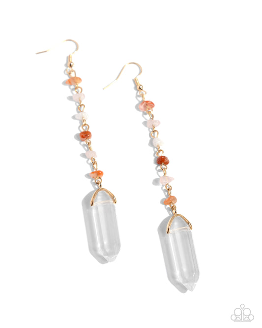 Quartz Qualification – Orange | Paparazzi Earrings