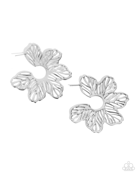 Floral Fame – Silver | Paparazzi Earrings