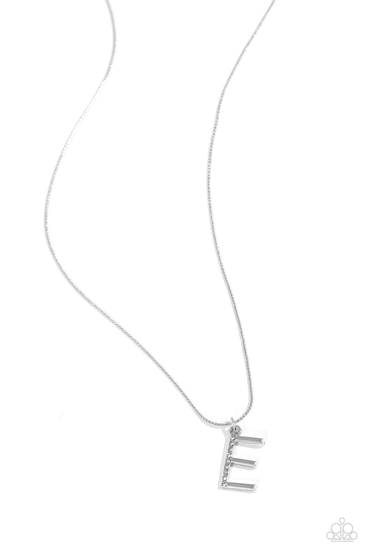 E - Letter of the Law – Silver | Paparazzi Necklace