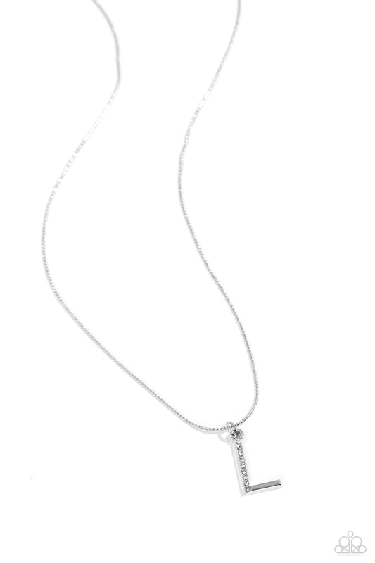 L - Letter of the Law – Silver | Paparazzi Necklace