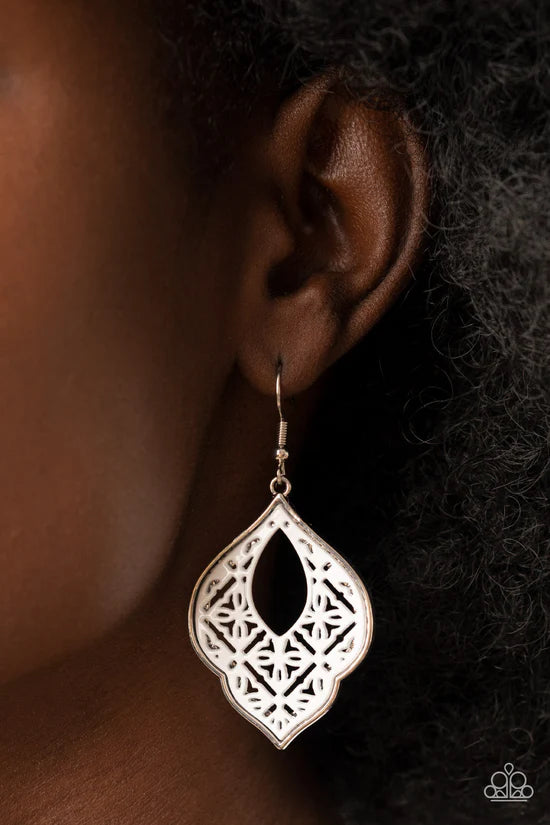 Thessaly Terrace – White | Paparazzi Earrings