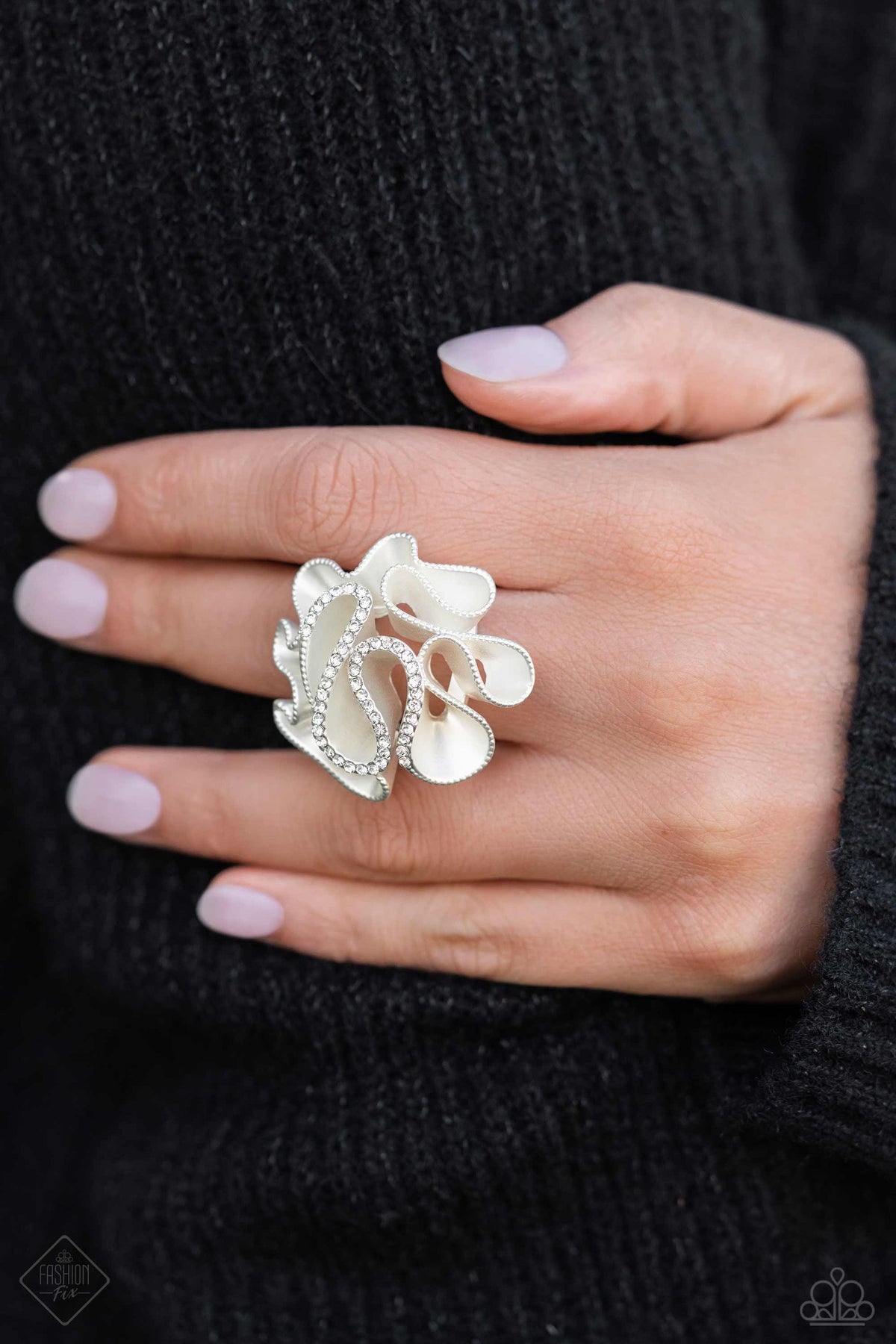 Crimped Confidence – White | Paparazzi Ring