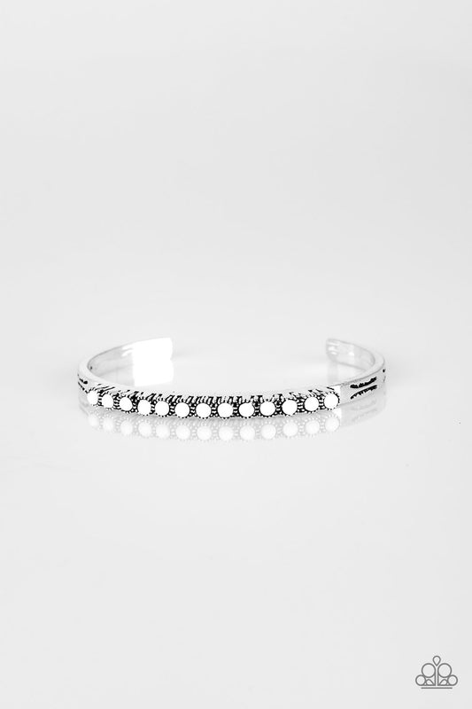 New Age Traveler Cuff – White | Paparazzi Bracelet