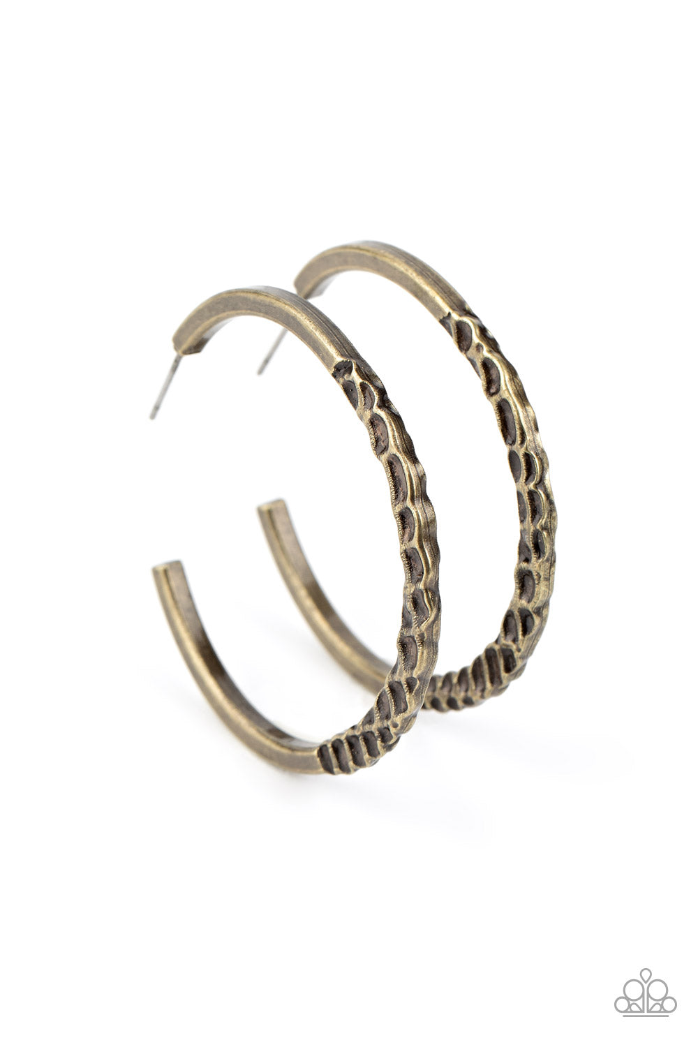 Imprinted Intensity – Brass | Paparazzi Earrings