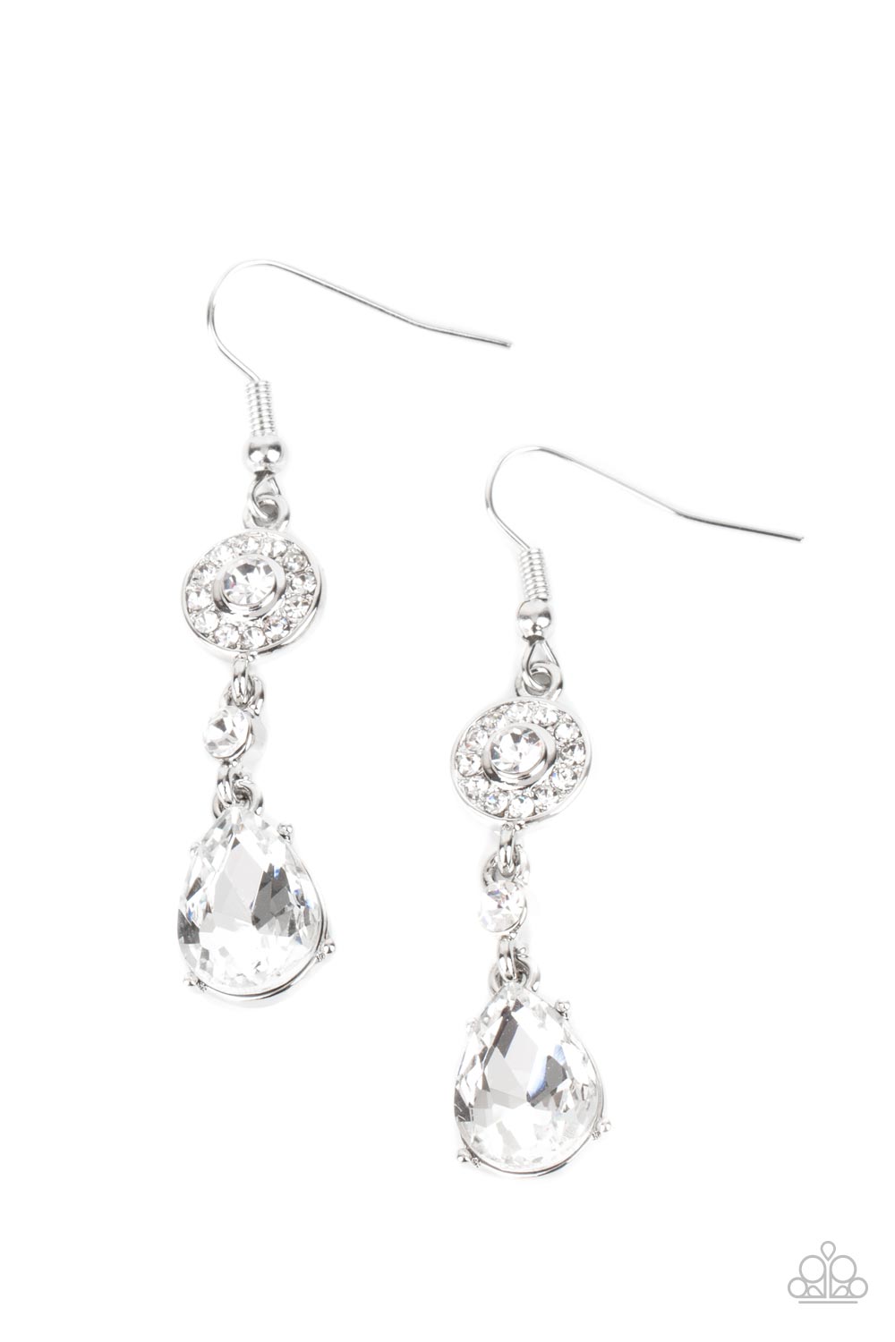 Graceful Glimmer – White | Paparazzi Earrings