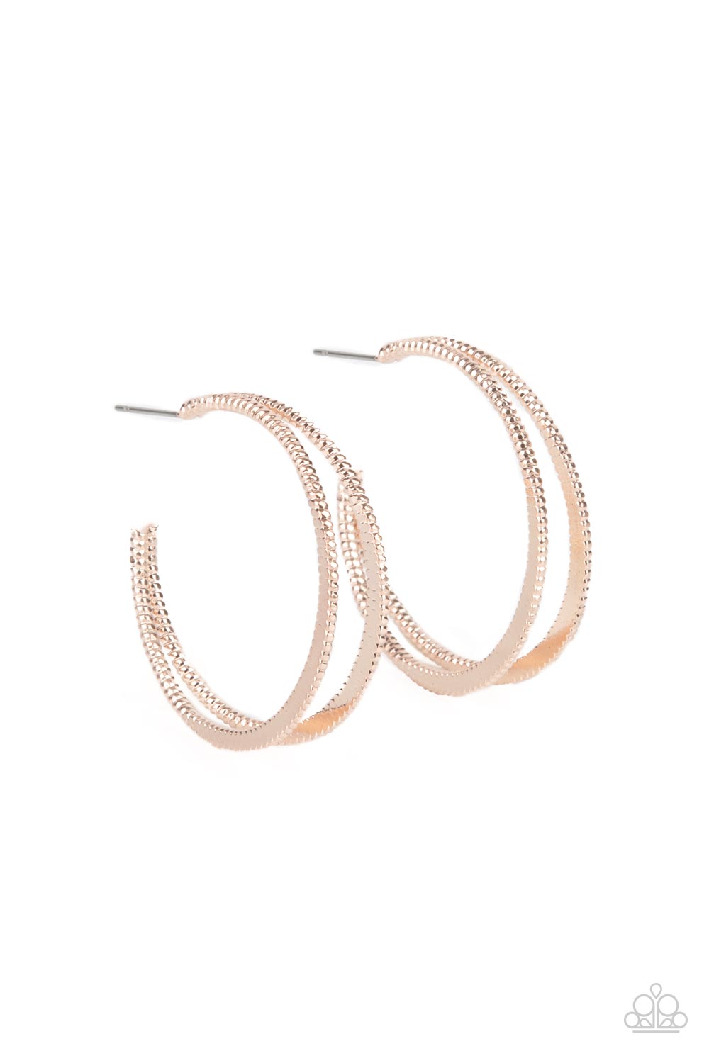 Rustic Curves Rose – Gold | Paparazzi Earrings