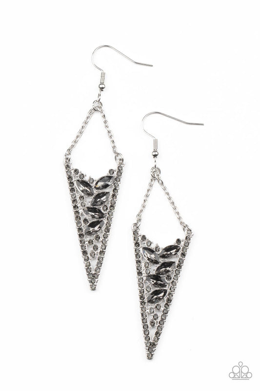 Sharp-Dressed Drama – Silver | Paparazzi Earrings