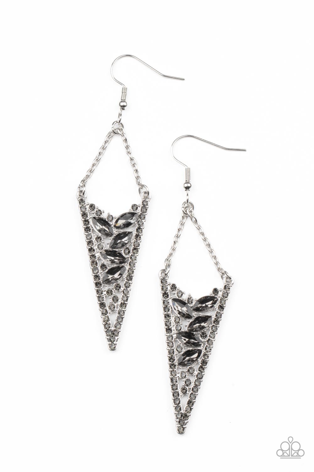 Sharp-Dressed Drama – Silver | Paparazzi Earrings