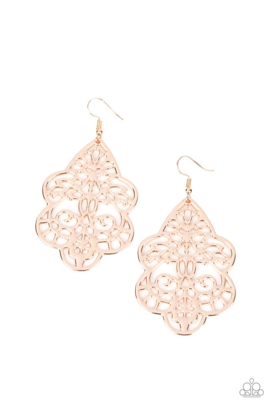 Festive Foliage Rose – Gold | Paparazzi Earrings