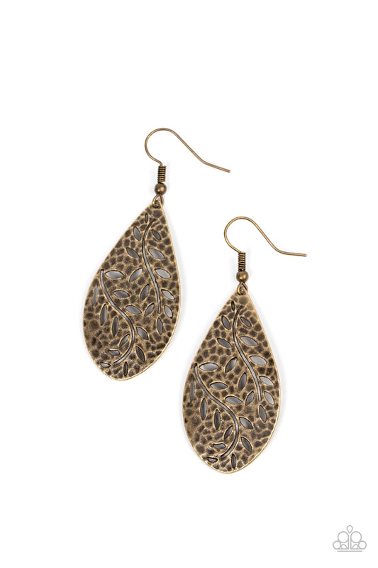 Vineyard Vanity – Brass | Paparazzi Earrings