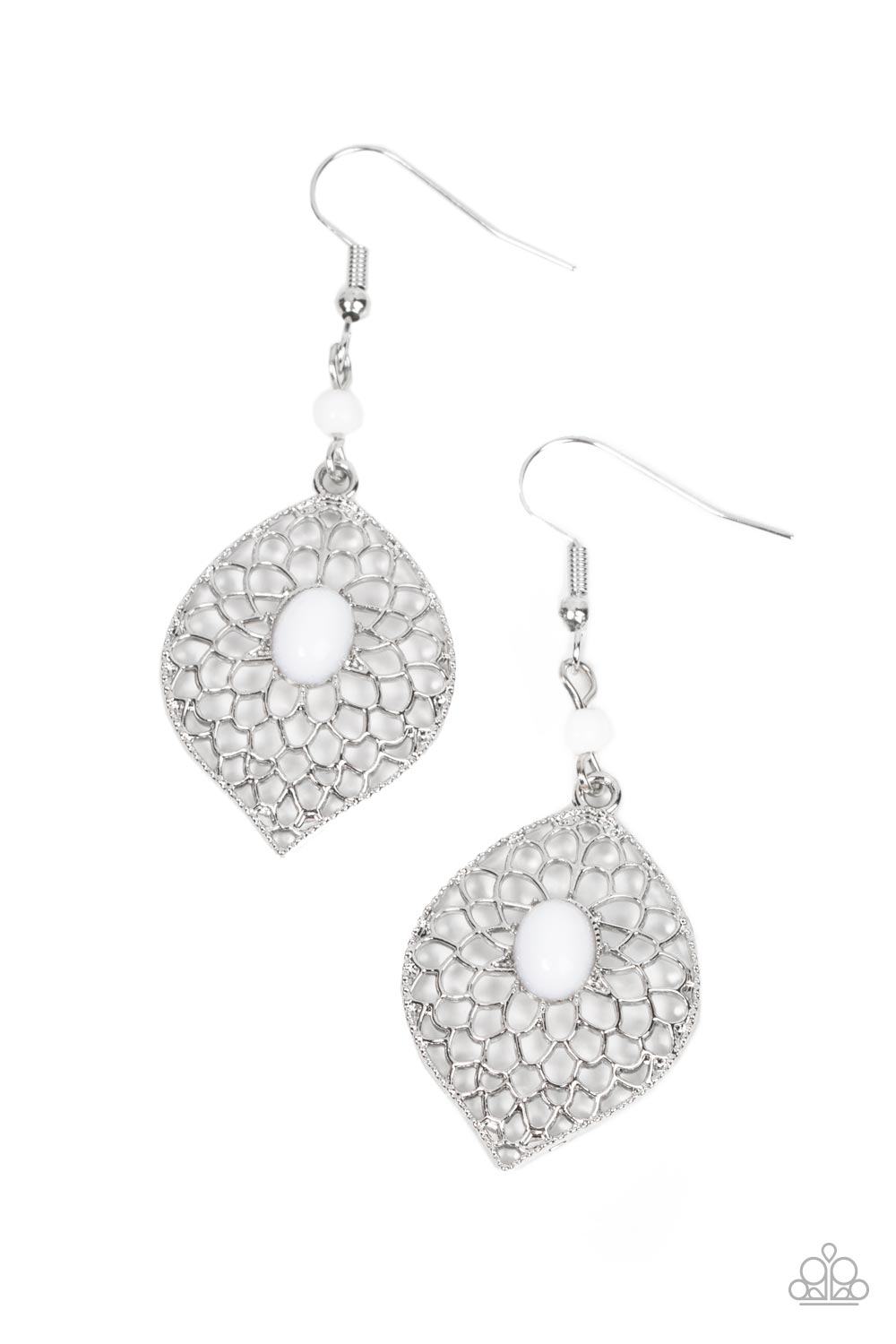 Perky Perennial – White | Paparazzi Earrings