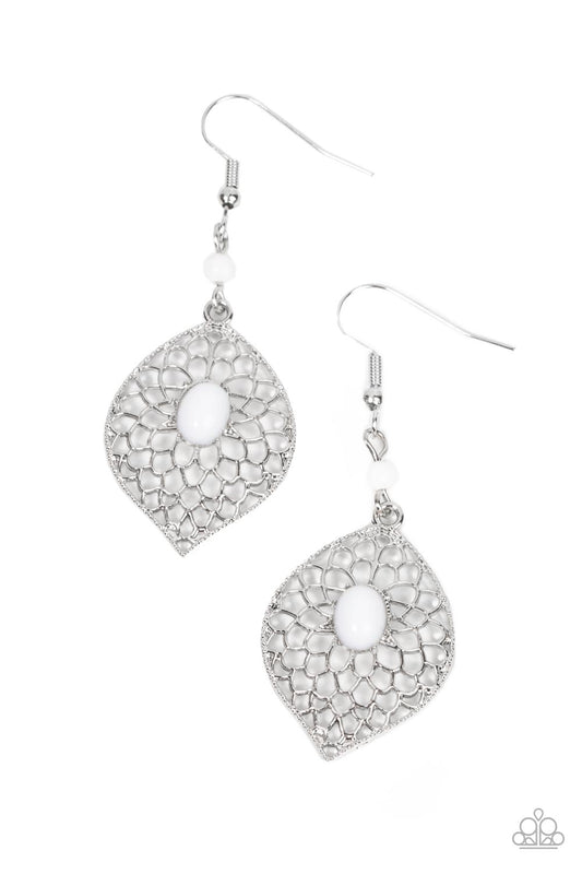 Perky Perennial – White | Paparazzi Earrings