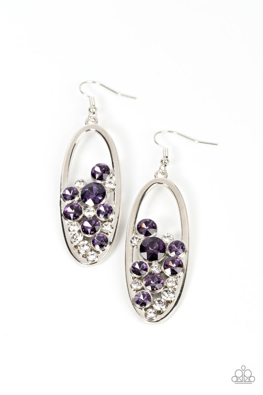 Prismatic Poker Face – Purple | Paparazzi Earrings