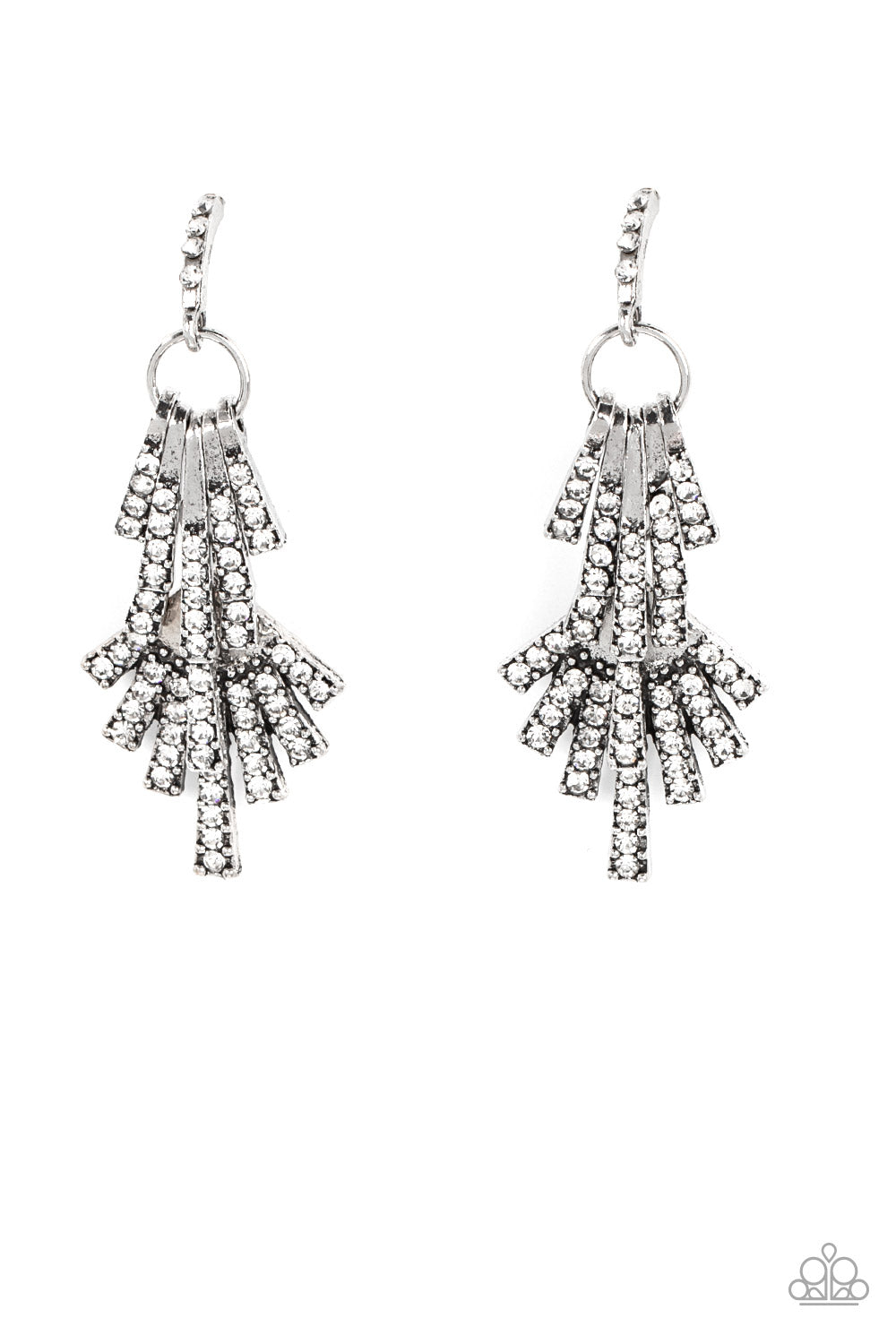 Fan of Glam – White | Paparazzi Earrings