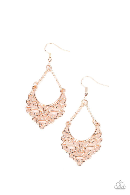 Sentimental Setting Rose – Gold | Paparazzi Earrings