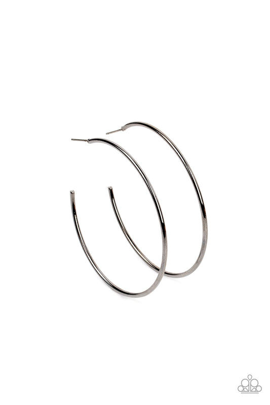 Can I Get a HOOP HOOP – Black | Paparazzi Earrings