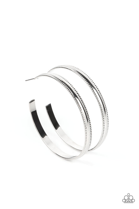 Monochromatic Magnetism – Silver | Paparazzi Earrings