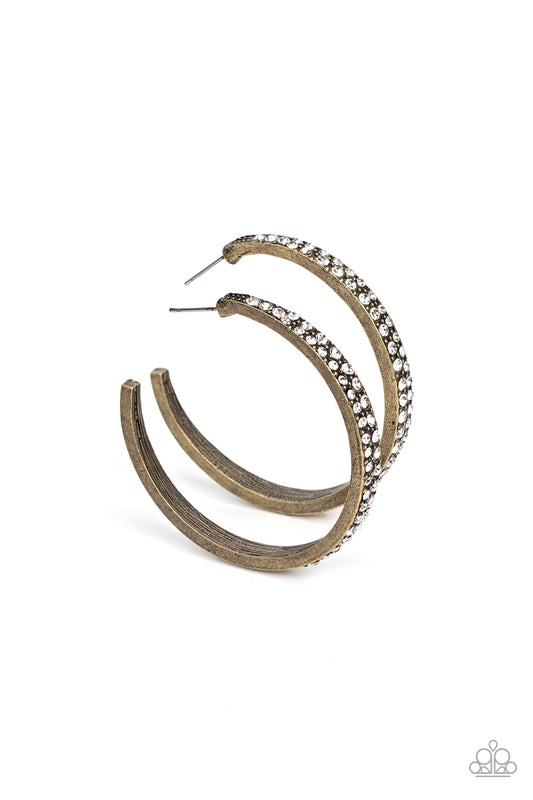 Tick, Tick, Boom! – Brass | Paparazzi Earrings