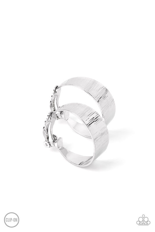 Versatile Velocity Clip On – Silver | Paparazzi Earrings