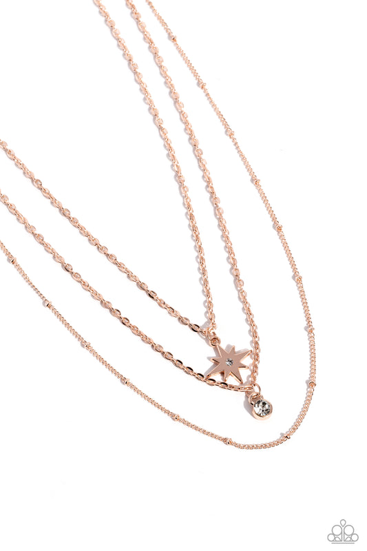 Trendy Twinkle Rose – Gold | Paparazzi Necklace