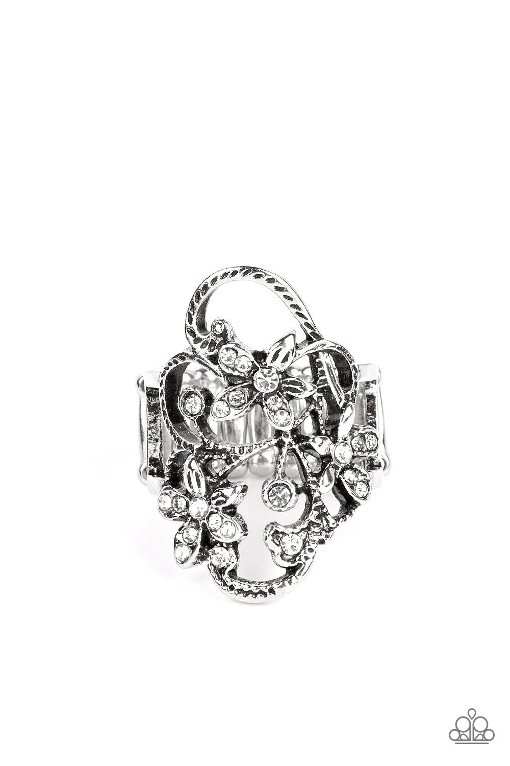 Flirtatiously Flowering – White | Paparazzi Ring