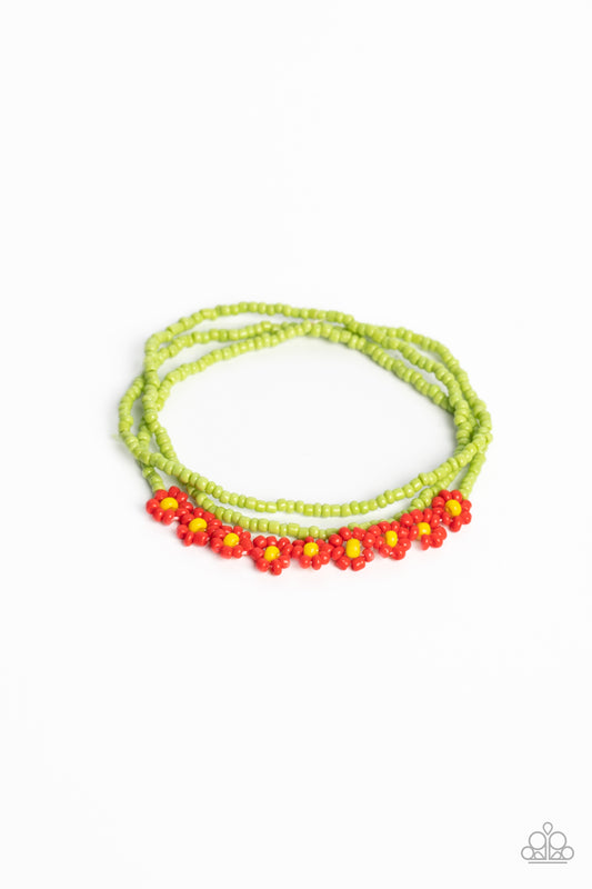 Buzzworthy Botanicals – Red | Paparazzi Bracelet