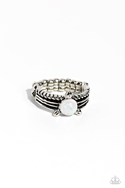 Sinuous Spotlight – White | Paparazzi Ring