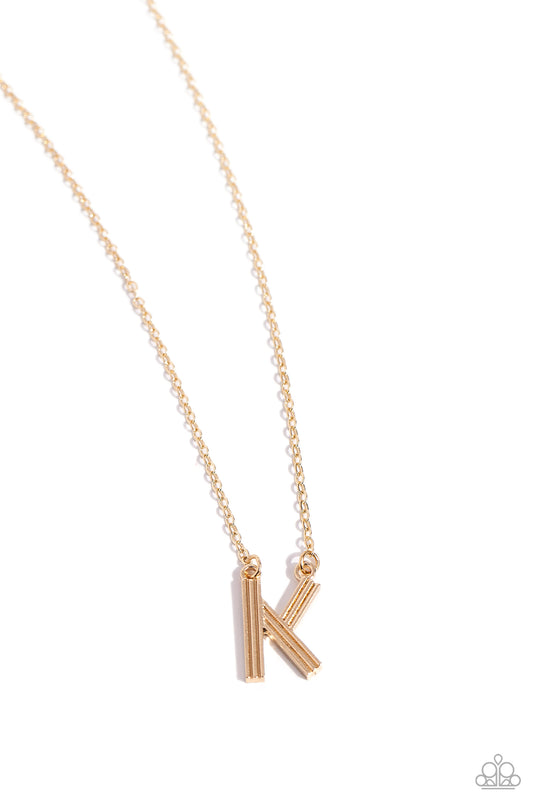 Leave Your Initials Gold - K – Gold | Paparazzi Necklace