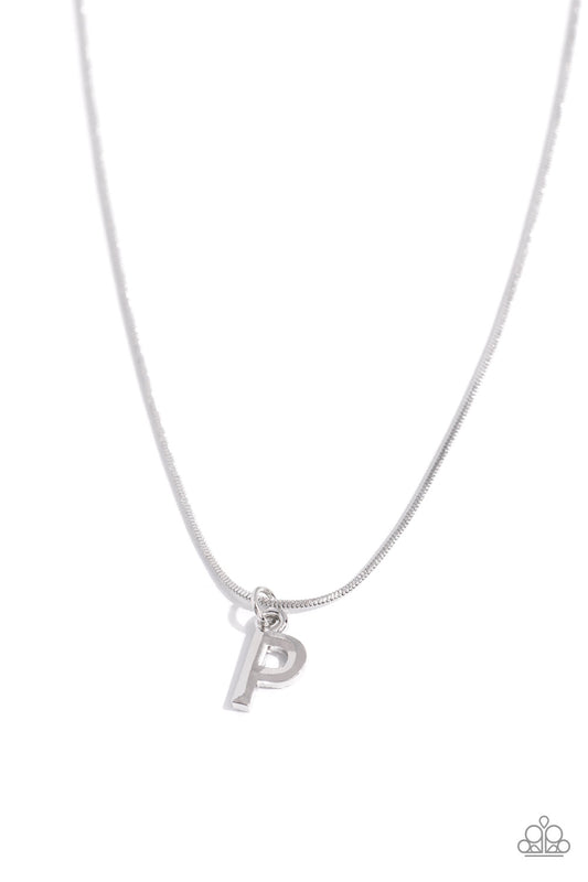 Seize the Initial - Silver - P – Silver | Paparazzi Necklace