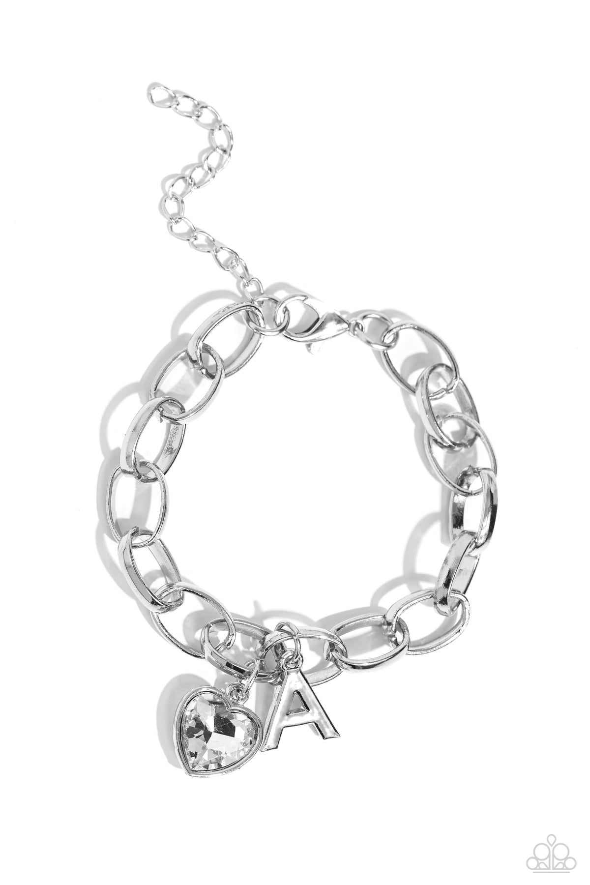 Guess Now Its INITIAL White - A – Silver | Paparazzi Bracelet