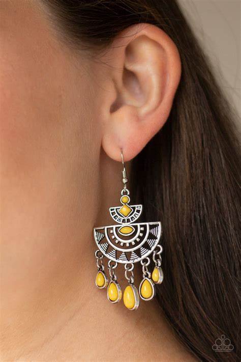 Sol Searching – Yellow | Paparazzi Earrings