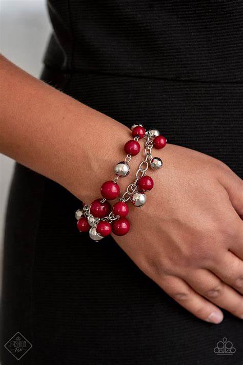 Party Posh – Red | Paparazzi Bracelet