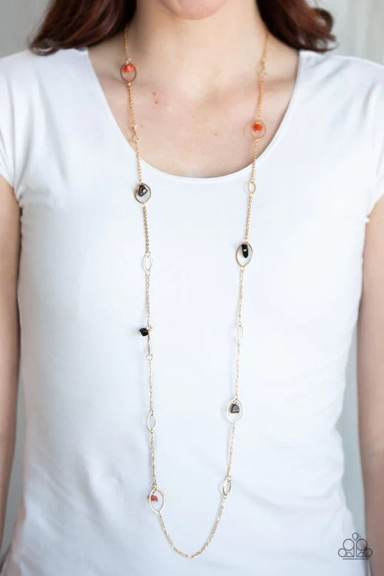 Rocky Razzle – Gold | Paparazzi Necklace