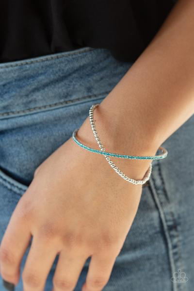 Chicly Crisscrossed Cuff – Blue | Paparazzi Bracelet