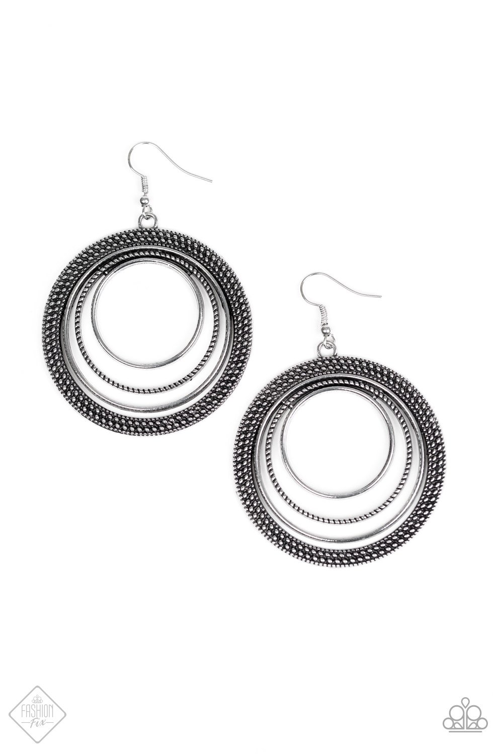 Totally Textured – Silver | Paparazzi Earrings