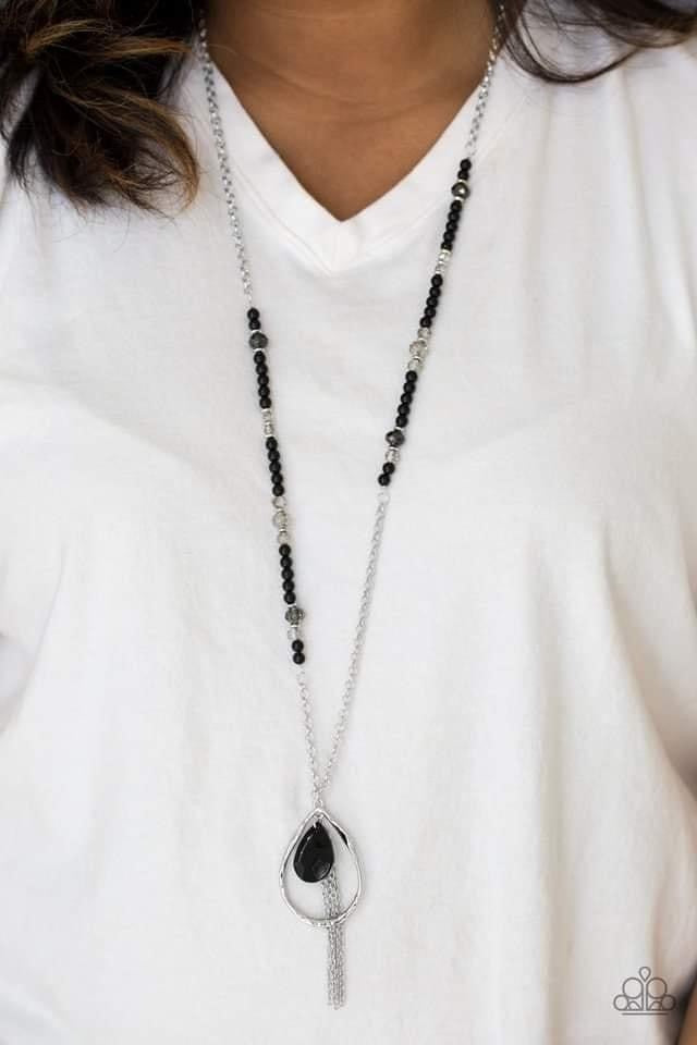 Teardroppin Tassels – Black | Paparazzi Necklace