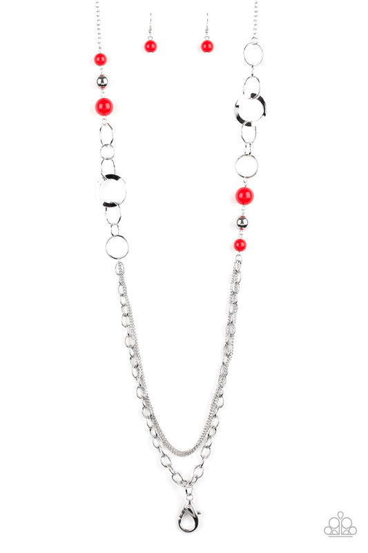 Modern Motley – Red | Paparazzi Lanyard Necklace