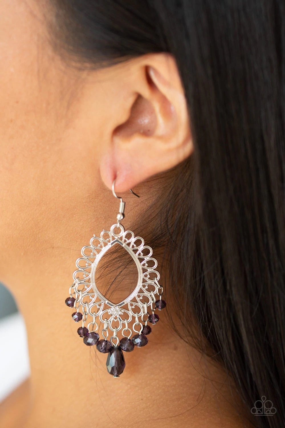 Just Say NOIR – Purple | Paparazzi Earrings