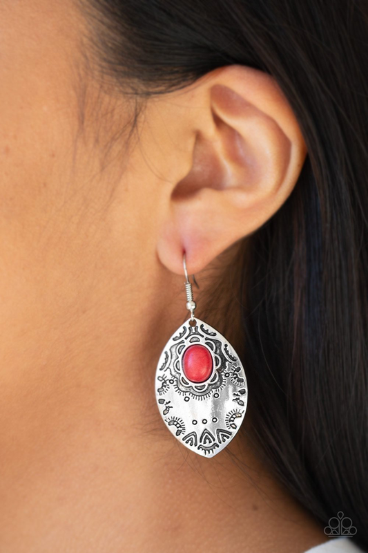 Mountain montage – Red | Paparazzi Earrings
