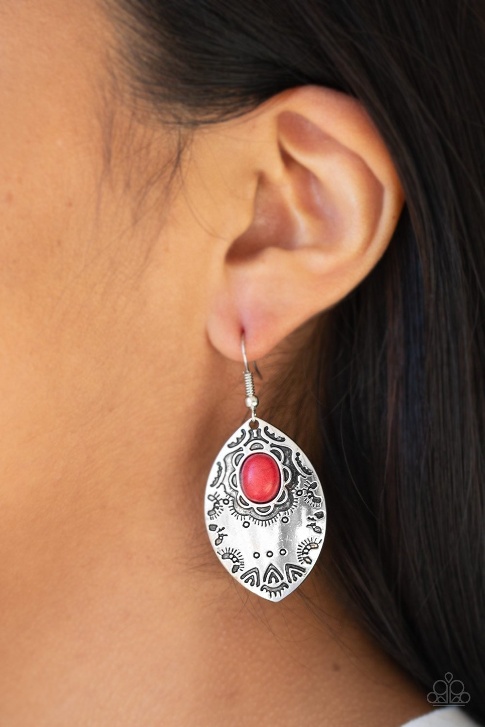 Mountain montage – Red | Paparazzi Earrings
