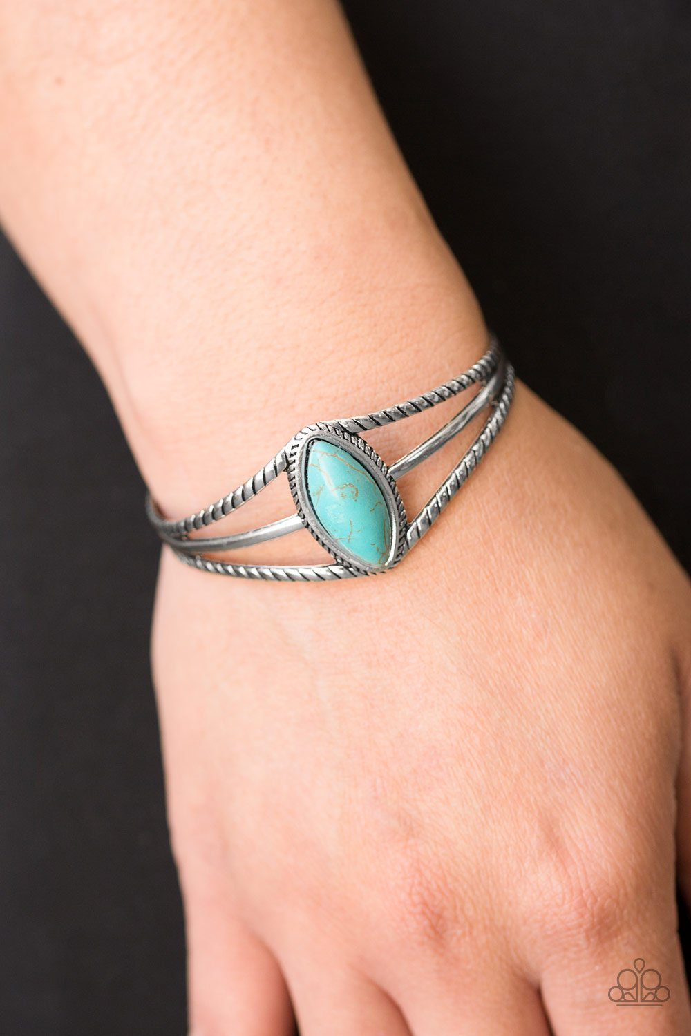 Western Wanderer Cuff – Blue | Paparazzi Bracelet