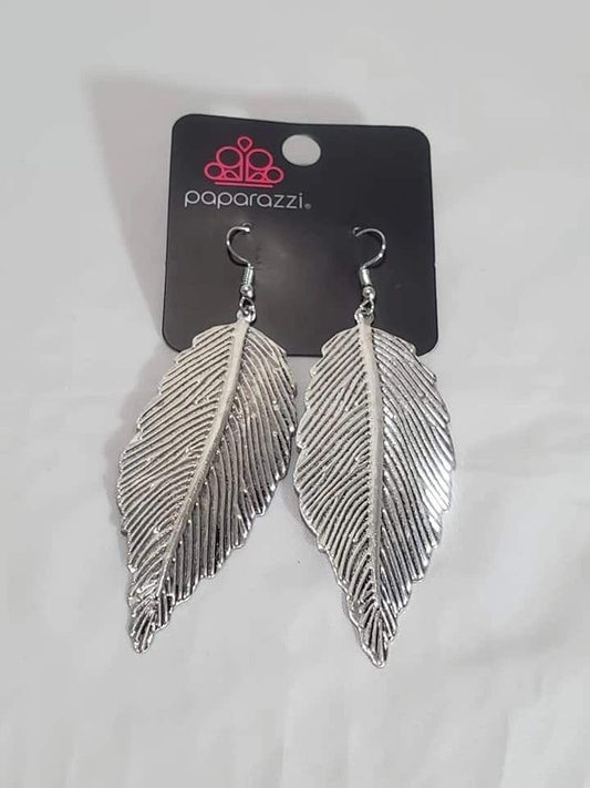 Lookin for a Flight – Silver | Paparazzi Earrings