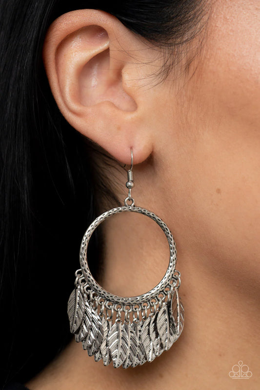 Fowl Tempered – Silver | Paparazzi Earrings