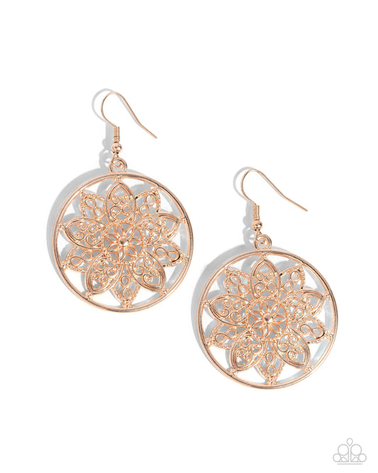 Garden Allure Rose – Gold | Paparazzi Earrings