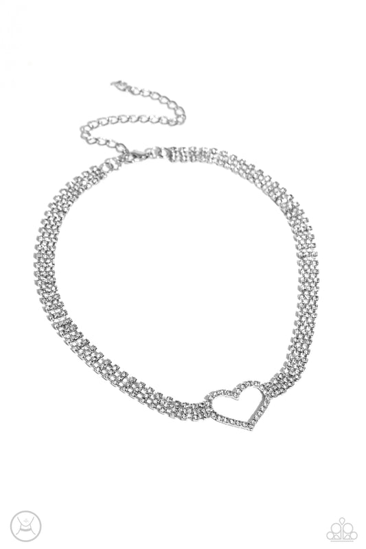 Rows of Romance Choker – White | Paparazzi Necklace