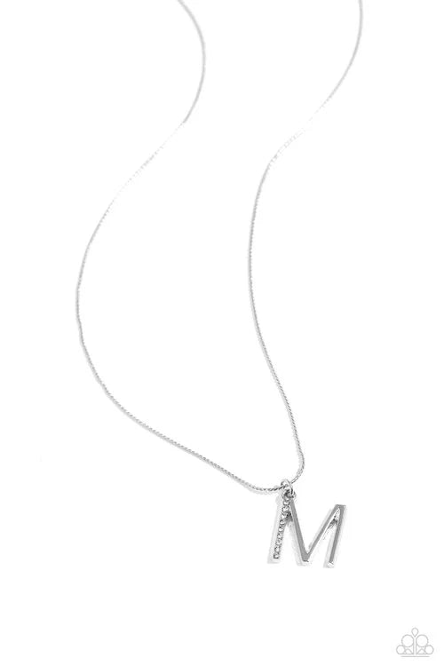 M - Letter of the Law – Silver | Paparazzi Necklace