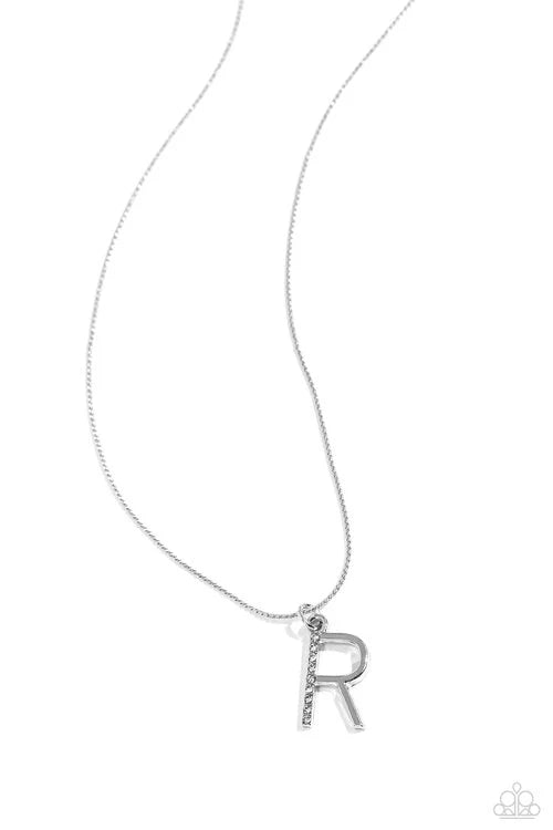R - Letter of the Law – Silver | Paparazzi Necklace